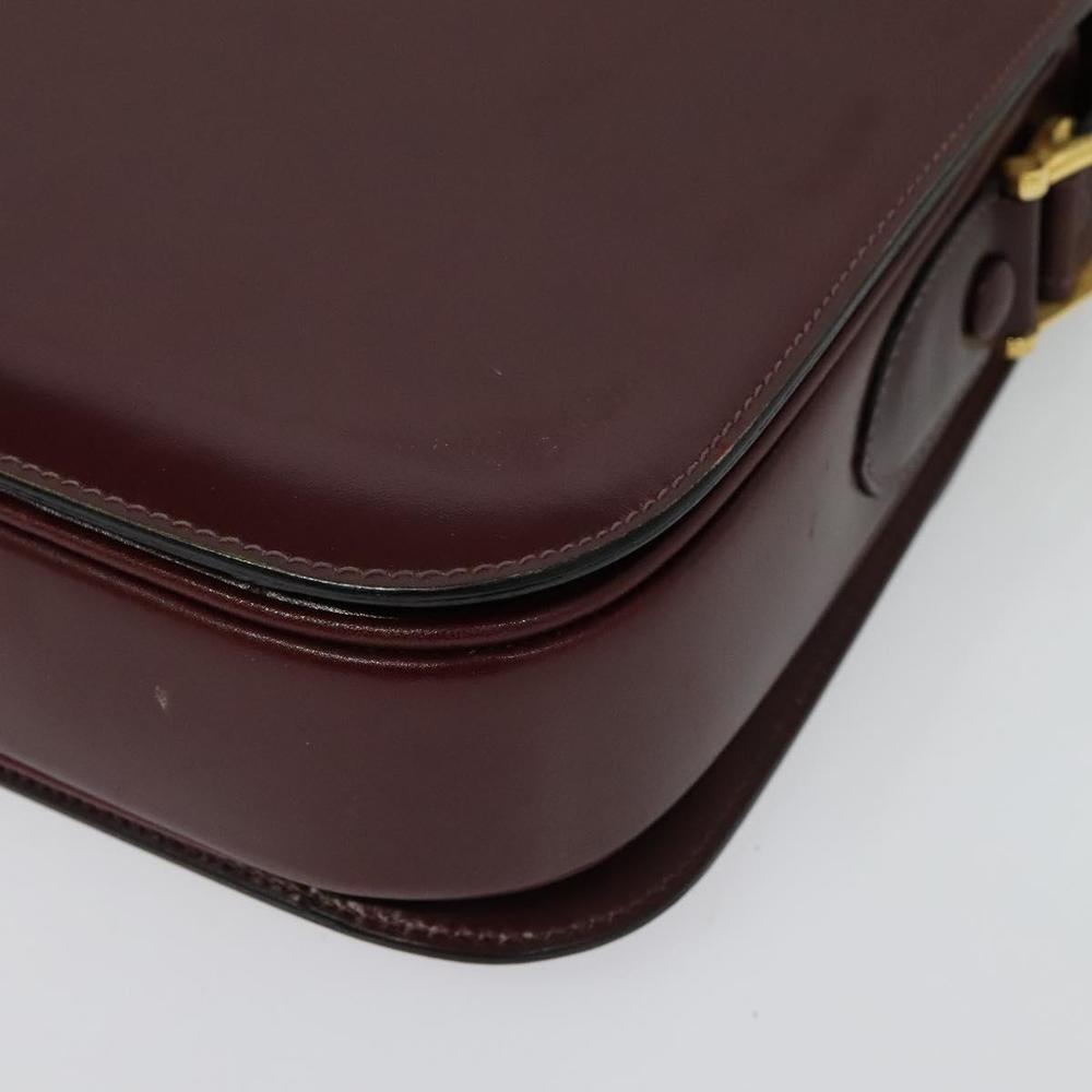 CELINE Horse Carriage Shoulder Bag Leather Bordeaux Gold Auth yk18928 - Picture 16 of 16